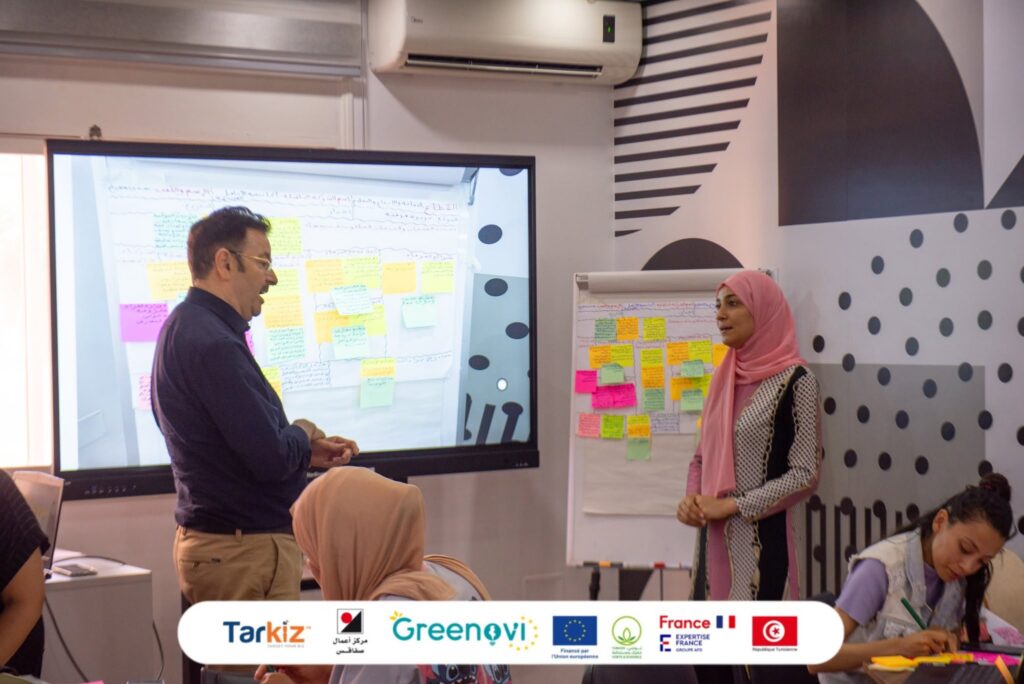 Projet YADOUM : Formation sur le Green Business Model Canvas, animée par le formateur Mohamed Belhaj au profit des 30 éco-entrepreneurs
